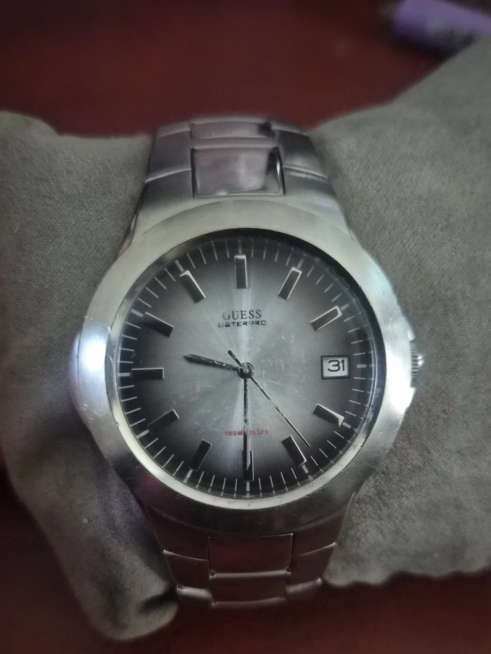 Guess Silver Grey Men's Stainless Steel Watch with Date